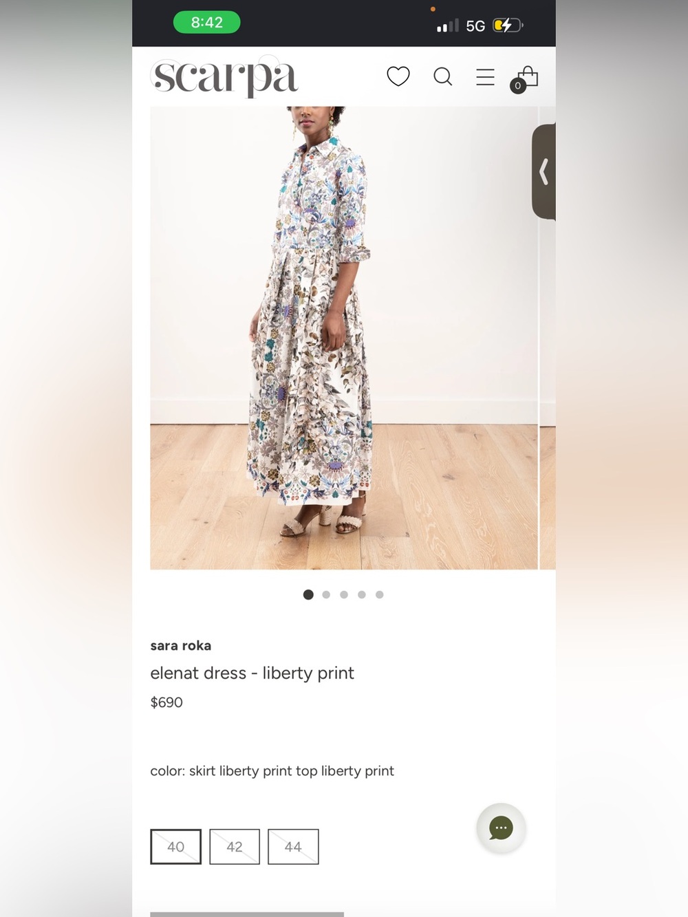 Botanical Print Long Sleeve Maxi Dress in Cream